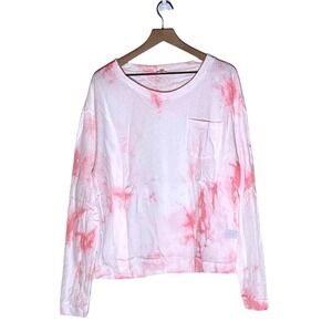 POL Jojo Sweatshirt‎ Womens Large Pink Cloud Tie Dye Pullover 100% Cotton NWT